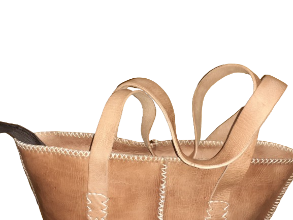 Bolso Mujer  Vacuno hilo blanco Mediano