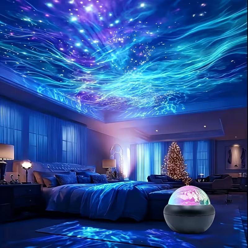 Proyector Galaxia  Starry Sky 360° con Efecto Aurora LED y Mando a Distancia