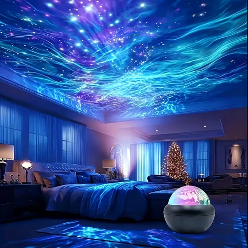 Proyector Galaxia  Starry Sky 360° con Efecto Aurora LED y Mando a Distancia