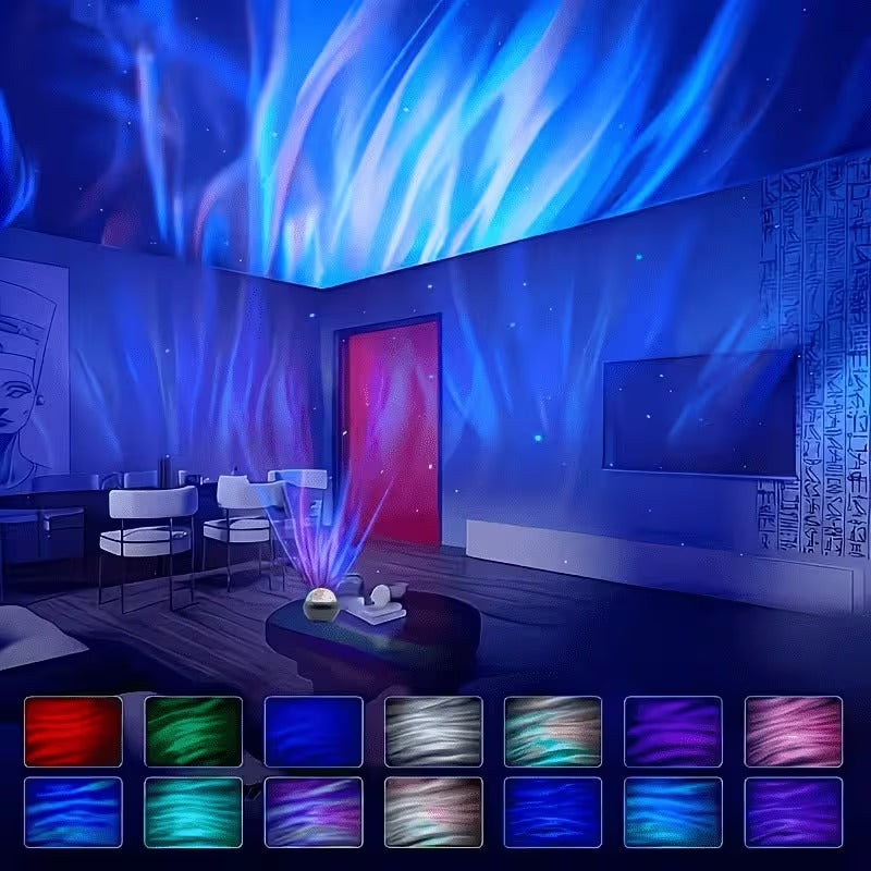Proyector Galaxia  Starry Sky 360° con Efecto Aurora LED y Mando a Distancia